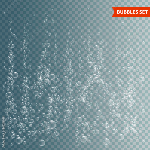 Bubbles under water vector illustration on transparent background