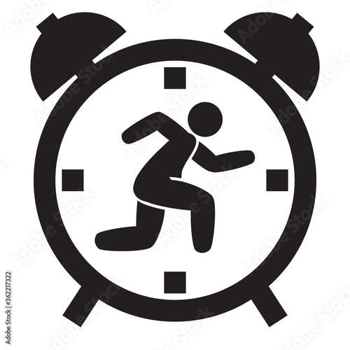 running around the clock - time management icon
