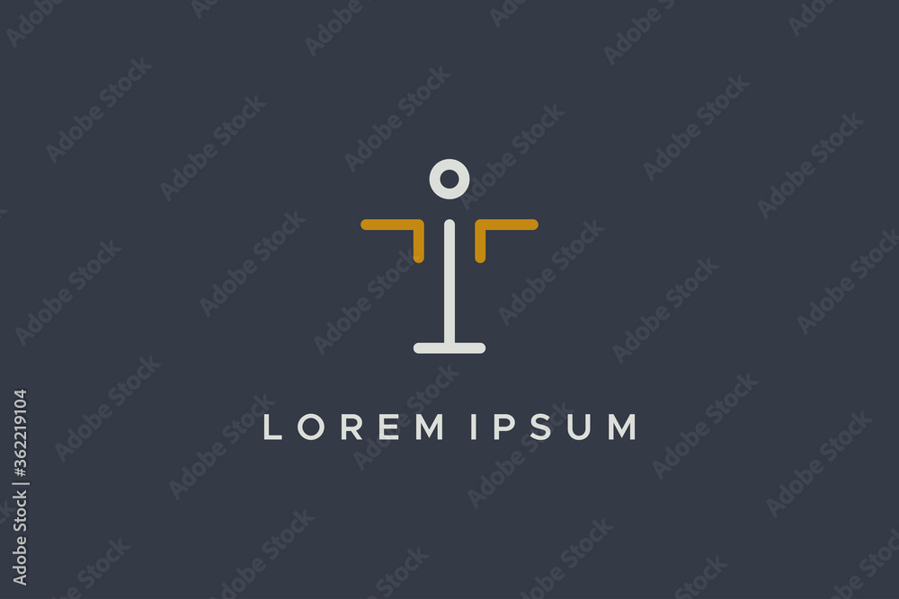 Simple Initial Letter I and T Linked Logo. White and Gold Geometric Line Human Symbol isolated on Black Background. Usable for Business and People Logos. Flat Vector Logo Design Template Element. Simple Initial Letter I and T Linked Logo. White and Gold Geometric Line Human Symbol isolated on Black Background. Usable for Business and People Logos. Flat Vector Logo Design Template Element.
