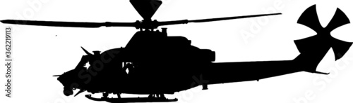 Military helicopter  / silhouette vector