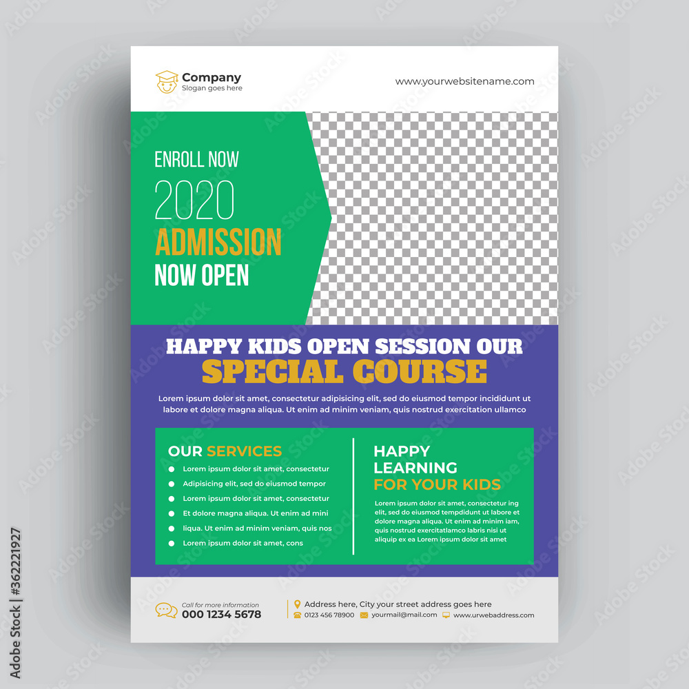 Obraz premium Kids Education Flyer Template