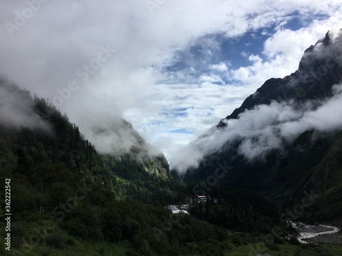 clouds over the mountains