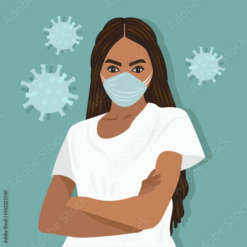 African Girl wearing Mask