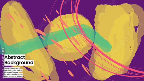 Abstract background illustration. Colorful lines, petals and paint strokes. Decorative chaos wallpaper, backdropfor cover, invitation, banner, placard, brochure, poster, card, flyer and other. Eps10.
