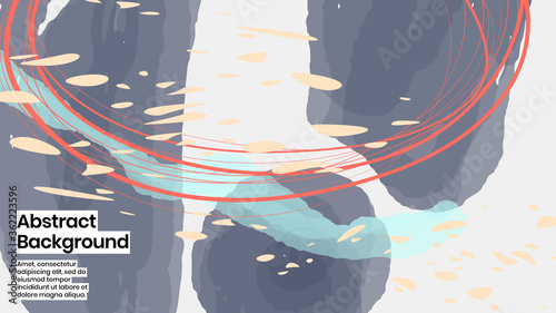 Abstract background illustration. Colorful lines, petals and paint strokes. Decorative chaos wallpaper, backdropfor cover, invitation, banner, placard, brochure, poster, card, flyer and other. Eps10.