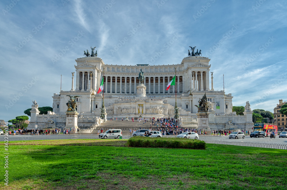 National Monument to Vittorio Emanuele II or Vittoriano on the the Piazza Venezia in Rome, Italy