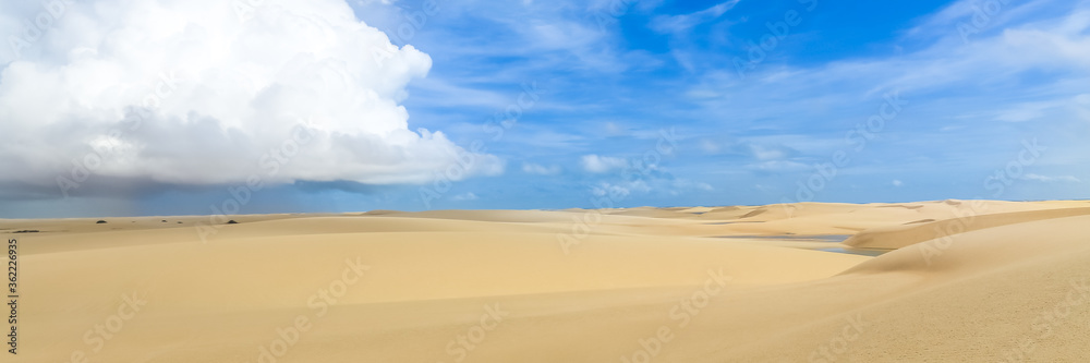 Lencois Maranhenses, National Park, Maranhao. Web banner in panoramic view. Lencois Maranhenses, National Park, Maranhao. Web banner in panoramic view.
