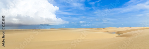 Lencois Maranhenses, National Park, Maranhao. Web banner in panoramic view.