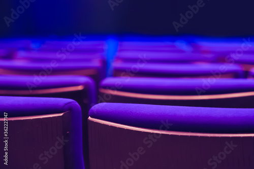 Empty auditorium, empty seats in the cinema