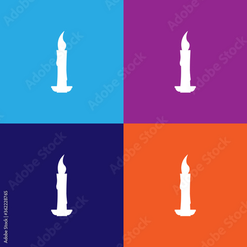 Candle illustration icon vector on multicolored background