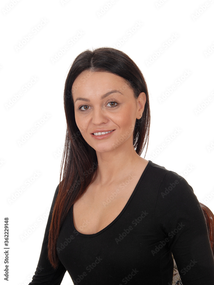 Portrait of a young beautiful woman in close up Portrait of a young beautiful woman in close up