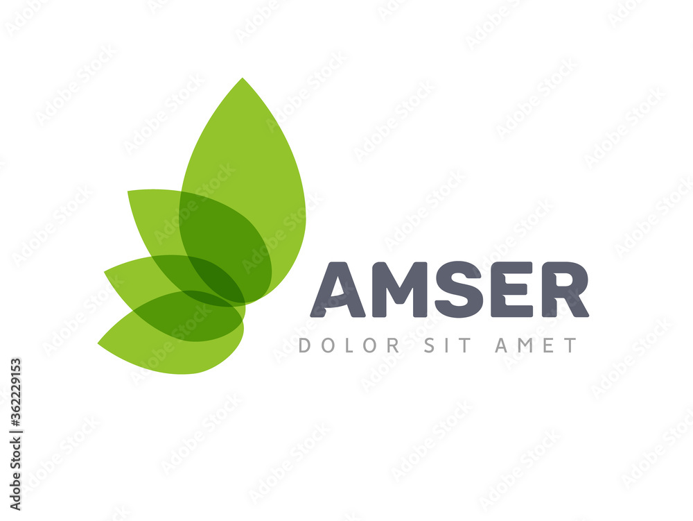 Vector leaf logo, green clean eco icon tree growth. Abstract leaf symbol logo Vector leaf logo, green clean eco icon tree growth. Abstract leaf symbol logo