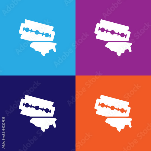 Watercolor double edged razor blade isolated icon