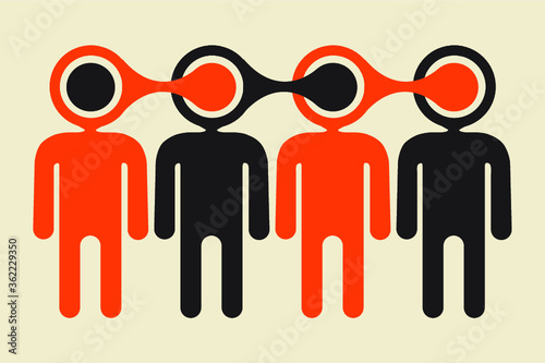 p2p viral information spreading chain concept 