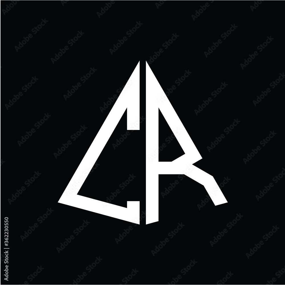 C R white triangle initials with a black background C R white triangle initials with a black background