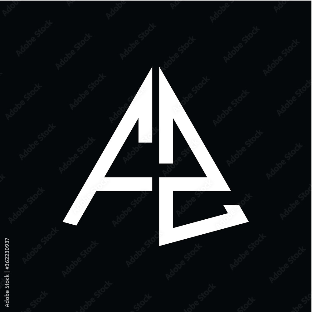 F Z white triangle initials with a black background F Z white triangle initials with a black background