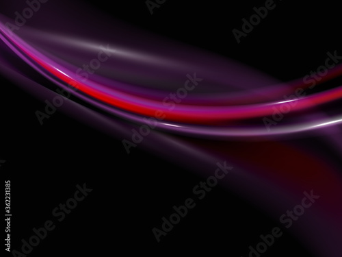 Abstract purple waves on black background. Vector illustration.