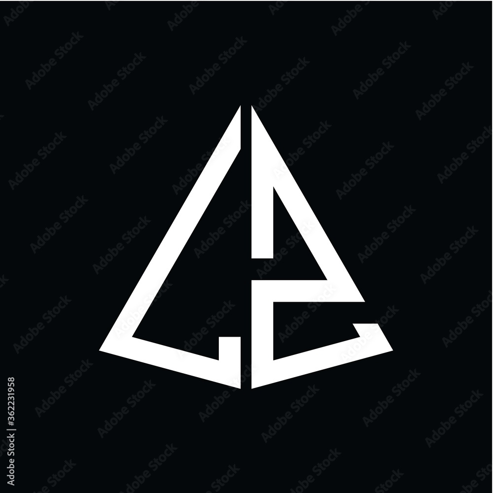 L Z white triangle initials with a black background L Z white triangle initials with a black background