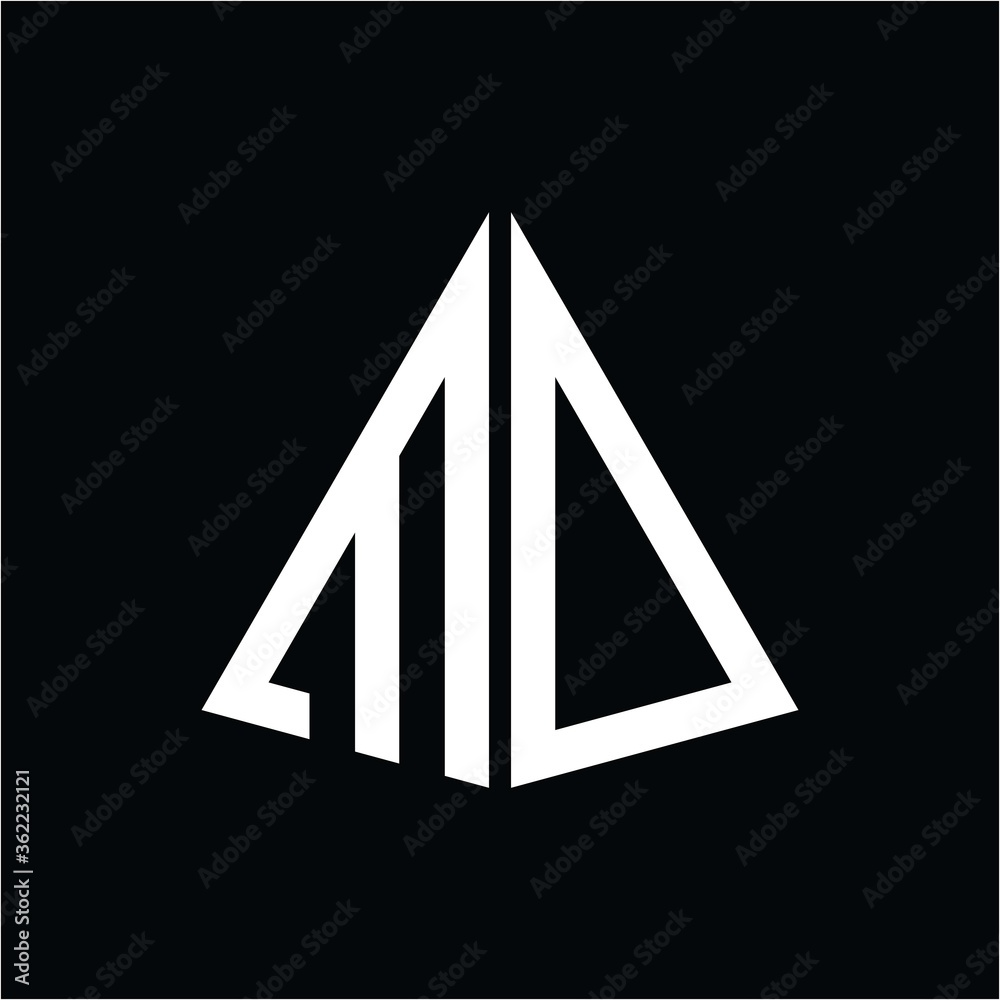 M O white triangle initials with a black background M O white triangle initials with a black background