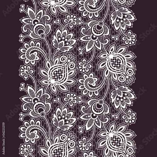 Vector Lace Tropical Seamless Pattern