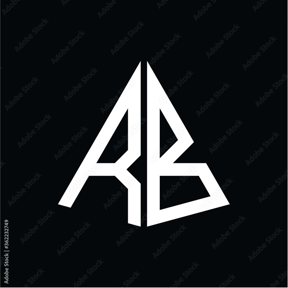 R B white triangle initials with a black background R B white triangle initials with a black background