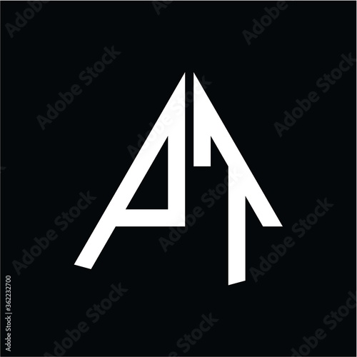 Free Download P T white triangle initials with a black background - GFXLoad