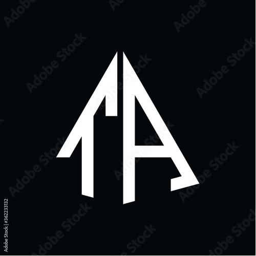 Free Download T A white triangle initials with a black background - GFXLoad