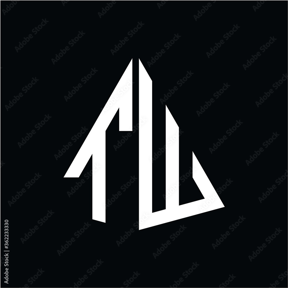 T W white triangle initials with a black background T W white triangle initials with a black background