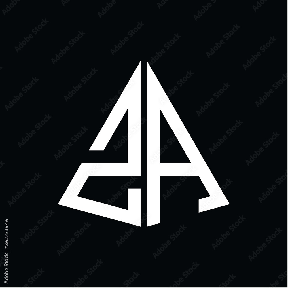 Z A white triangle initials with a black background Z A white triangle initials with a black background