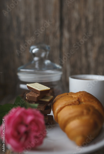 still life with bread and coffee
