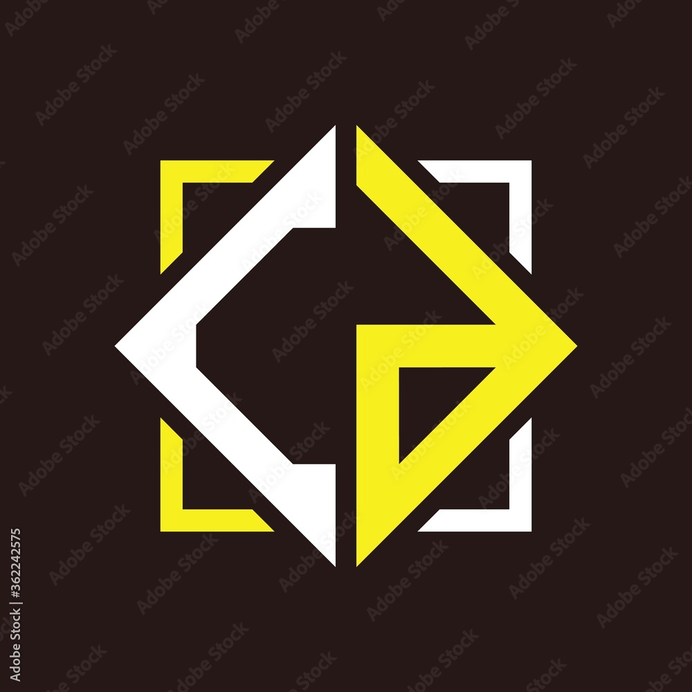 C D initials quadrangle monogram with square C D initials quadrangle monogram with square