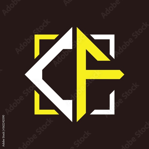 C F initials quadrangle monogram with square Free Download C F initials quadrangle monogram with square - GFXLoad