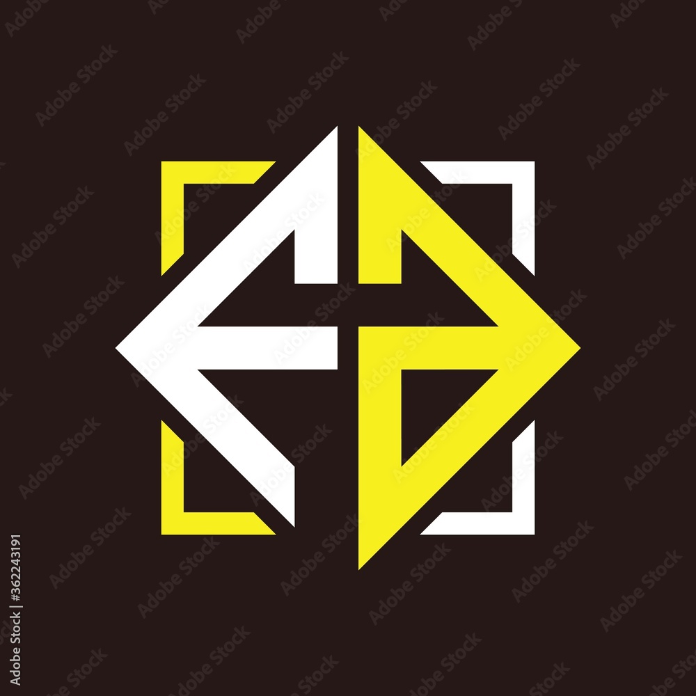 F A Initials quadrangle monogram with square F A Initials quadrangle monogram with square