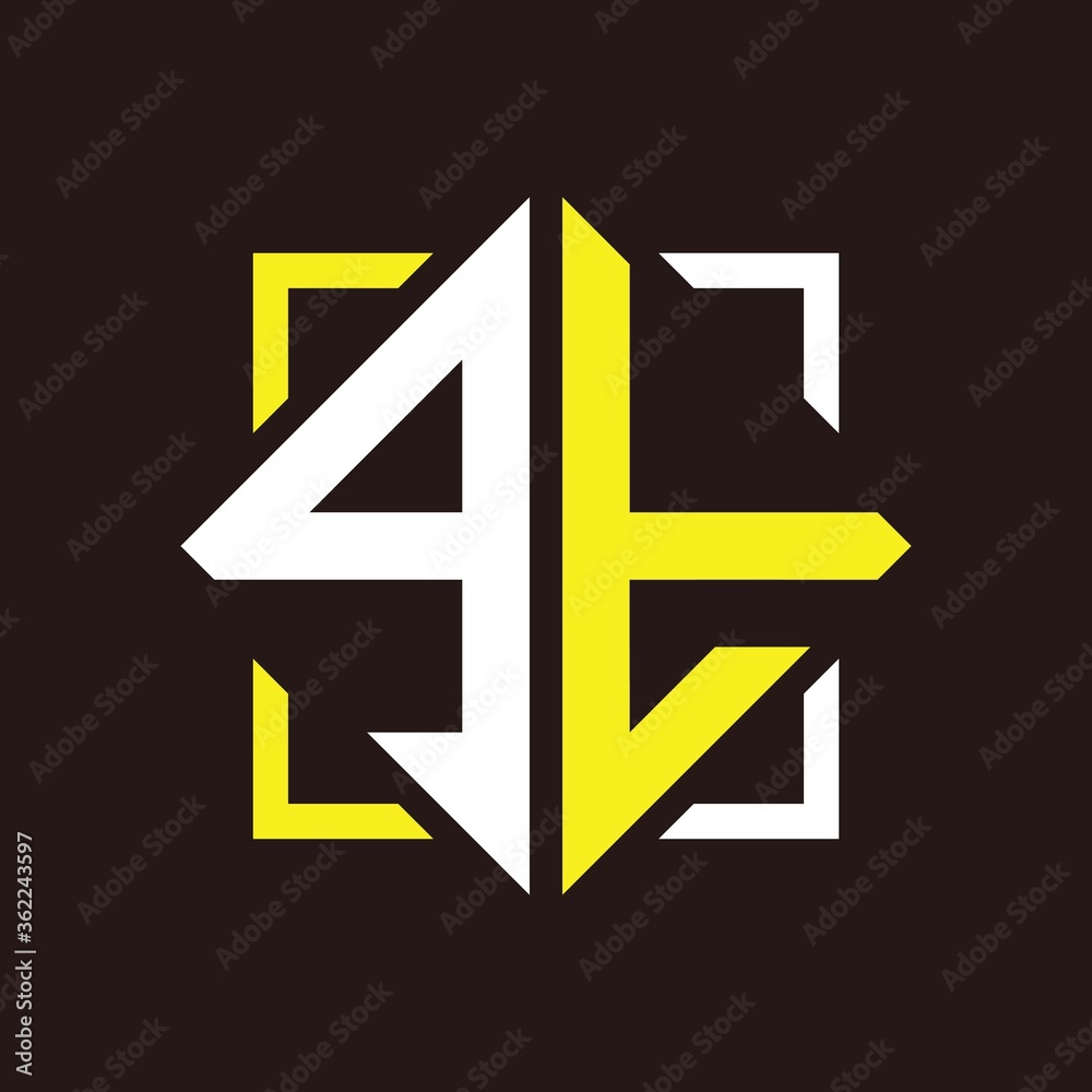 G T Initials quadrangle monogram with square G T Initials quadrangle monogram with square