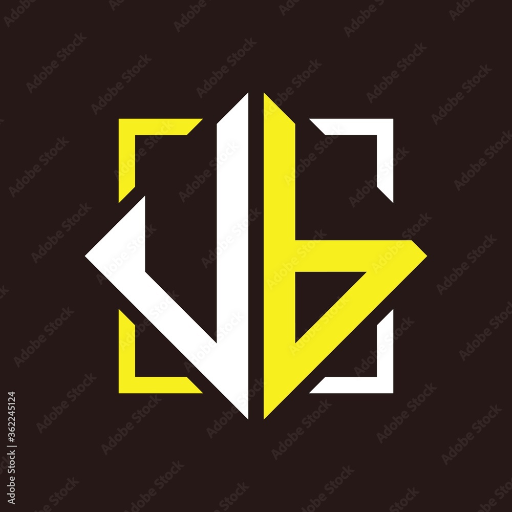 U B Initials quadrangle monogram with square U B Initials quadrangle monogram with square