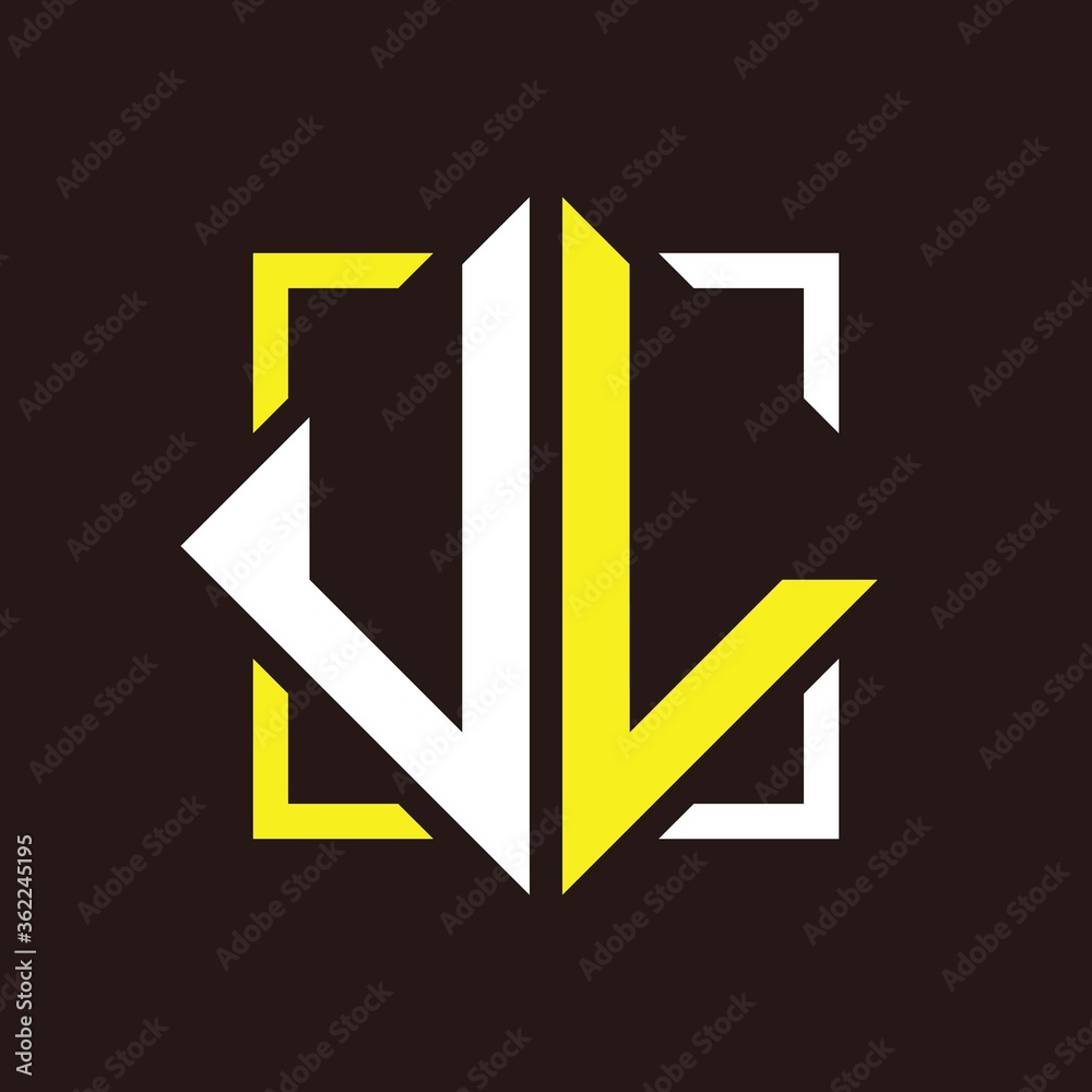 U L Initials quadrangle monogram with square U L Initials quadrangle monogram with square