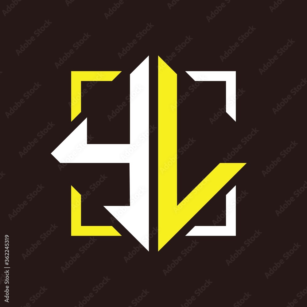 Y L Initials quadrangle monogram with square Y L Initials quadrangle monogram with square