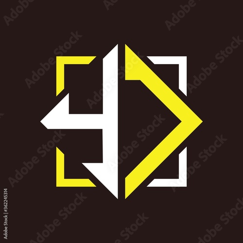 Y J Initials quadrangle monogram with square Free Download Y J Initials quadrangle monogram with square - GFXLoad
