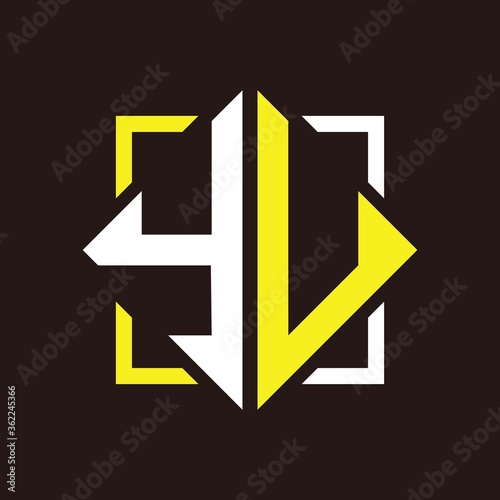 Y U Initials quadrangle monogram with square Free Download Y U Initials quadrangle monogram with square - GFXLoad