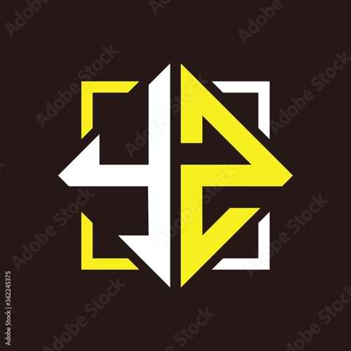 Y Z Initials quadrangle monogram with square Free Download Y Z Initials quadrangle monogram with square - GFXLoad