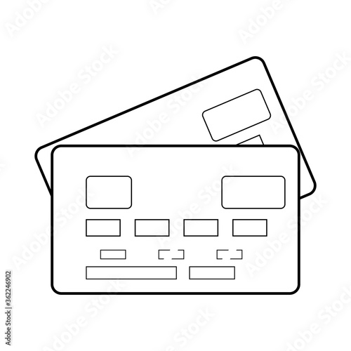 Credit card symbol icon on a white background