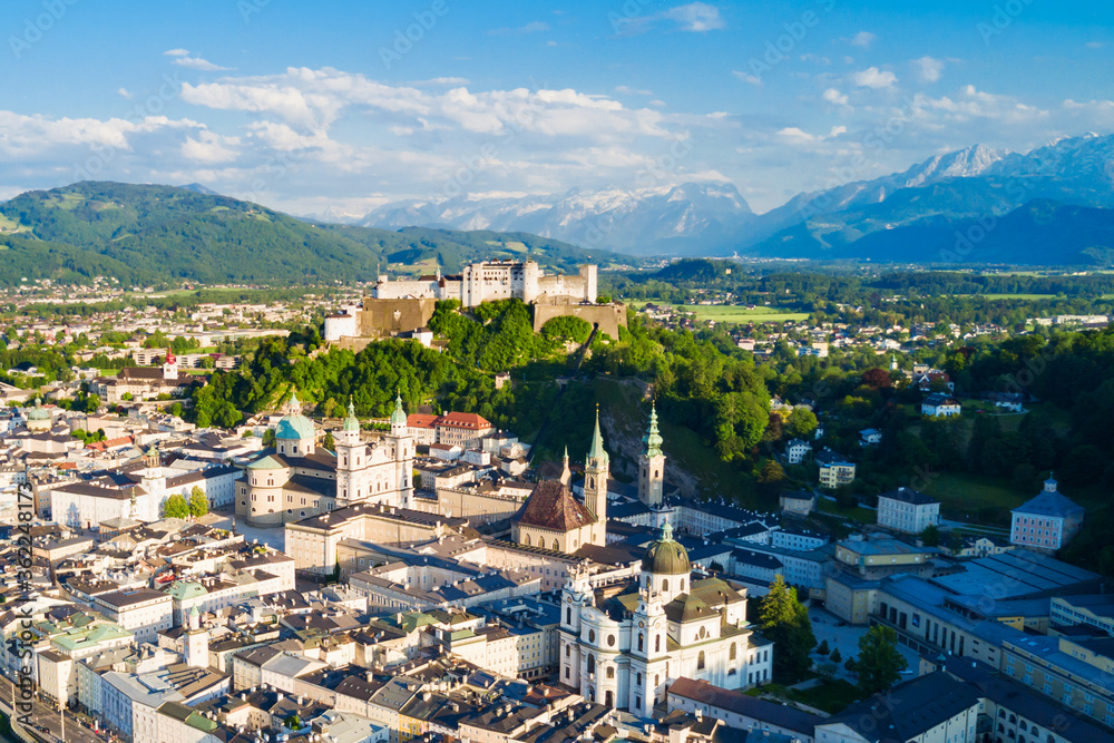 Naklejka premium Salzburg aerial view, Austria