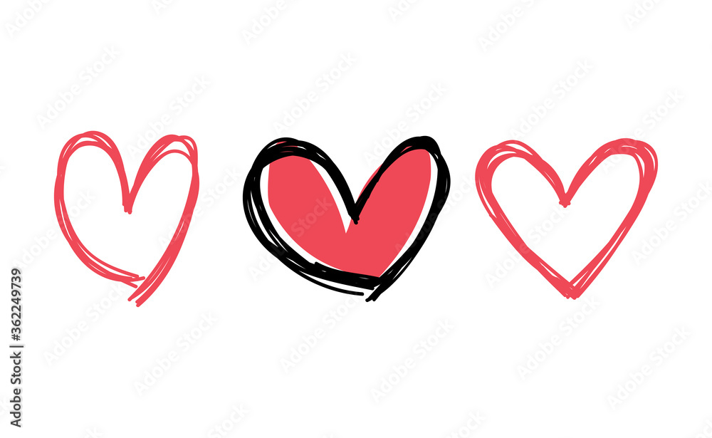 Heart doodles collection. Hand drawn hearts. Vector illustration set. Heart doodles collection. Hand drawn hearts. Vector illustration set.