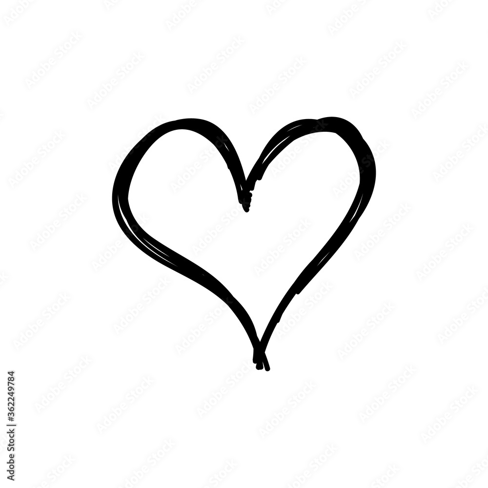 Heart doodle icon, symbol of love. Hand drawn illustration. Heart doodle icon, symbol of love. Hand drawn illustration.