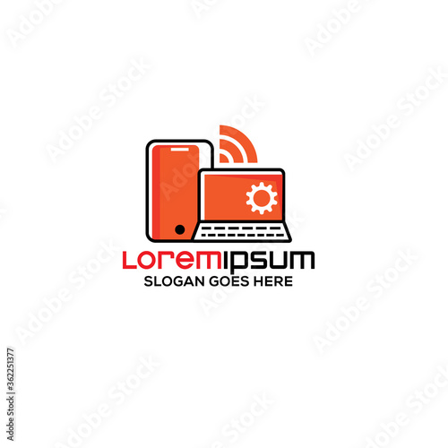 Lifestyle tech store/shop logo design template vector