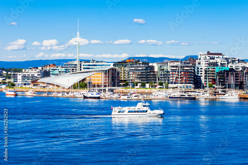 Photography Aker Brygge aerial view, Oslo