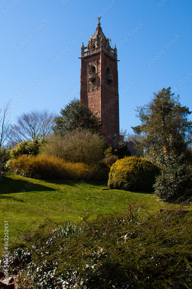 Vista of the picturesque Brandon Hill, a city park with wild flowers