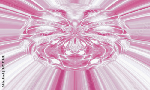 Fondo vectorial con elemento central abstracto en tonos rosa.