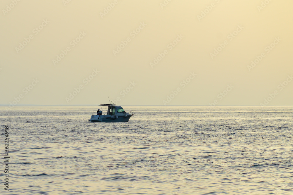 Sunset on Adriatic sea in Brela, Croatia 