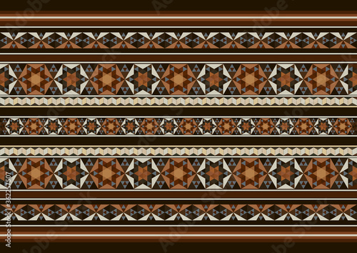 Gorgeous Antique Style Geometric Wood Mosaic Background